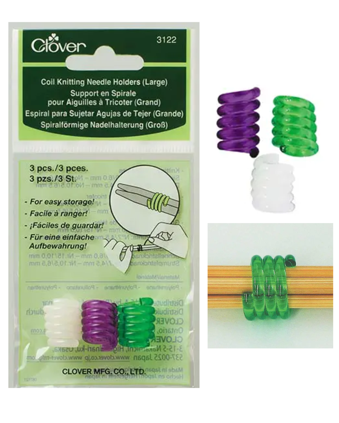 Clover Coil Knitting Needle Holders
