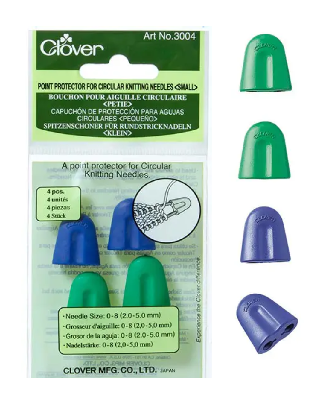 Clover point protector for circular knitting needles
