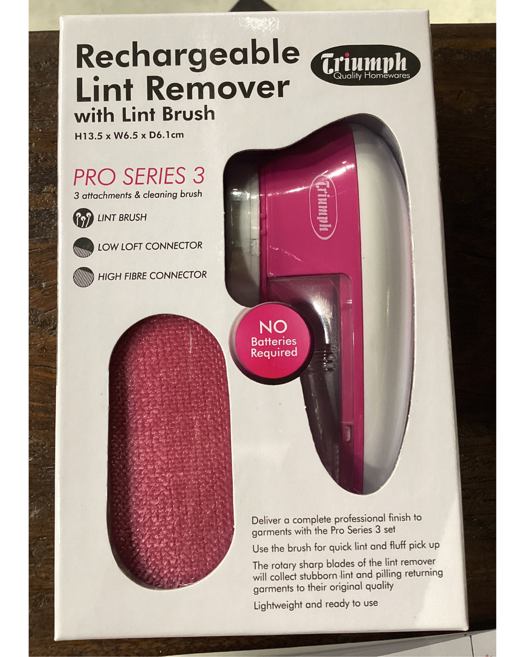 Triumph Rechargeable Lint Remover