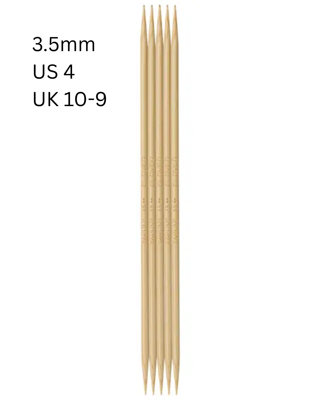 Clover Takumi Bamboo Double Pointed Knitting Needles 16cm (DPN) 3811 - 3824