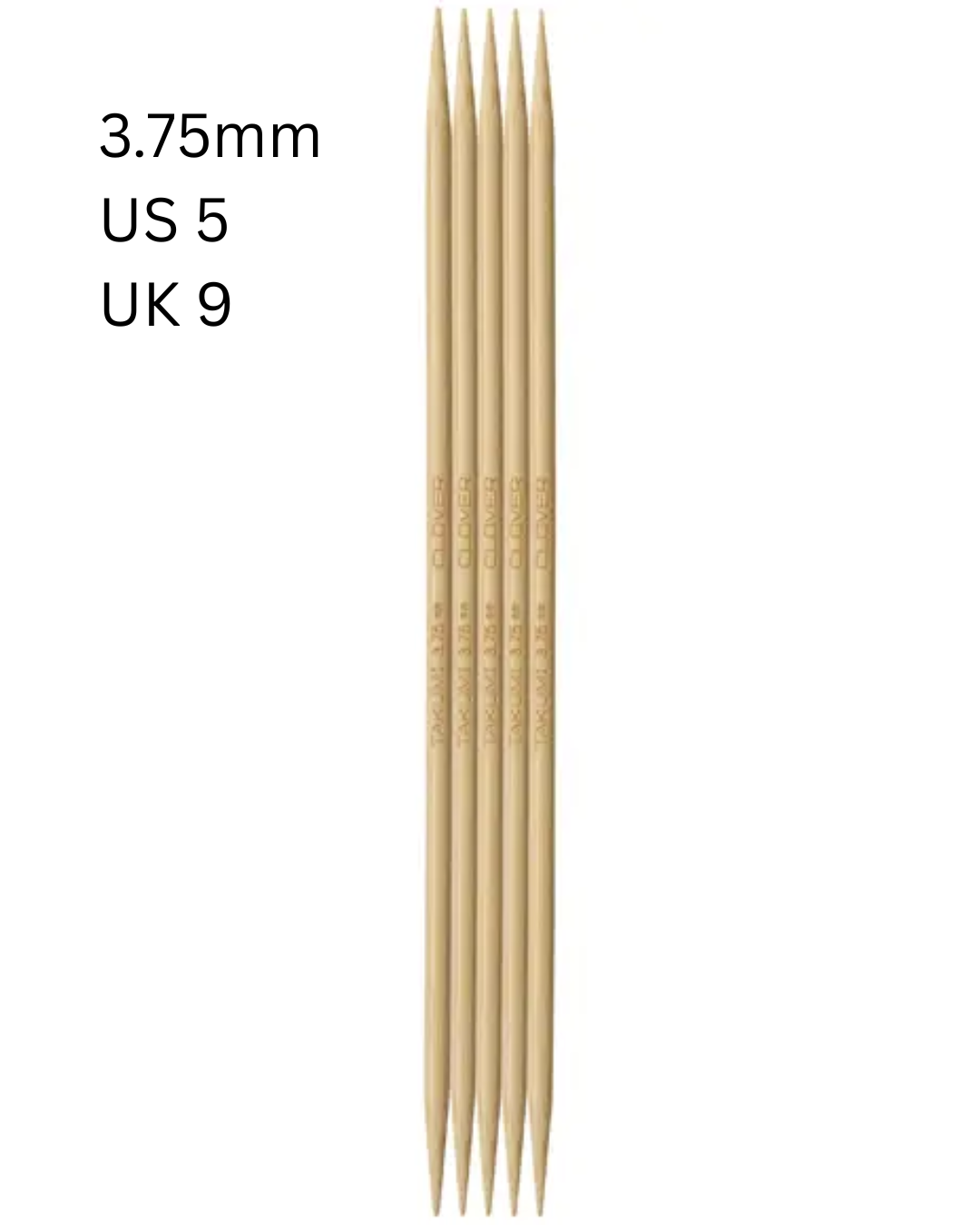 Clover Takumi Bamboo Double Pointed Knitting Needles 16cm (DPN) 3811 - 3824