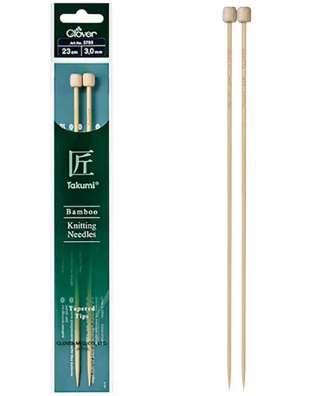 Clover Takumi Bamboo Single Pointed Knitting Needles (Straight)