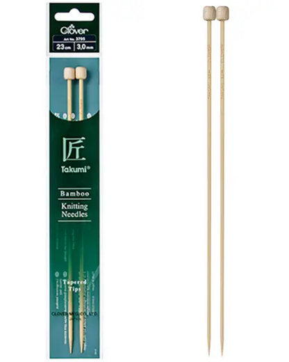 Clover Takumi Bamboo Single Pointed Knitting Needles (Straight)