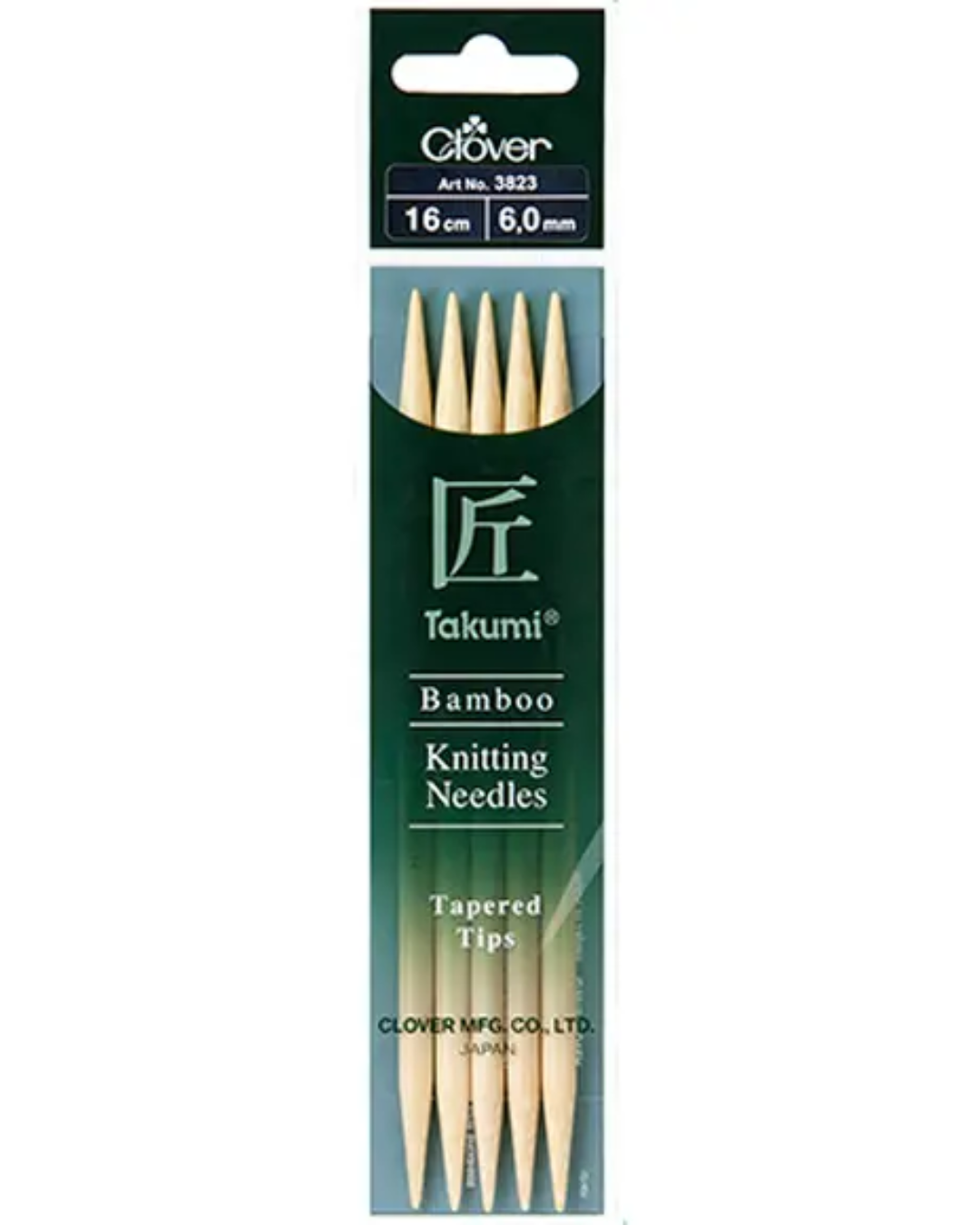Clover Takumi Bamboo Double Pointed Knitting Needles 16cm (DPN) 3811 - 3824