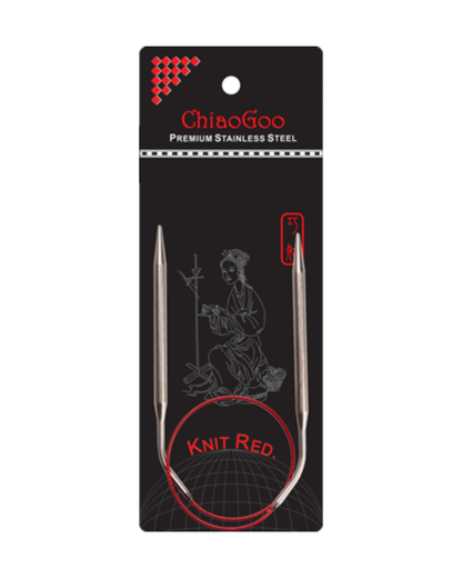 ChiaoGoo Steel Knit Red Fixed Circular Knitting Needles