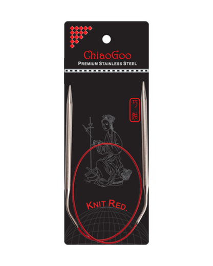 ChiaoGoo Steel Knit Red Fixed Circular Knitting Needles