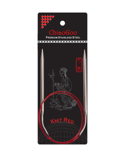 ChiaoGoo Steel Knit Red Fixed Circular Knitting Needles
