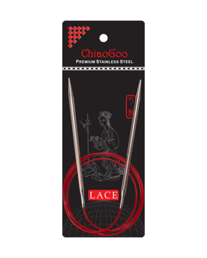 ChiaoGoo Stainless Steel Red Lace Circular Knitting Needles