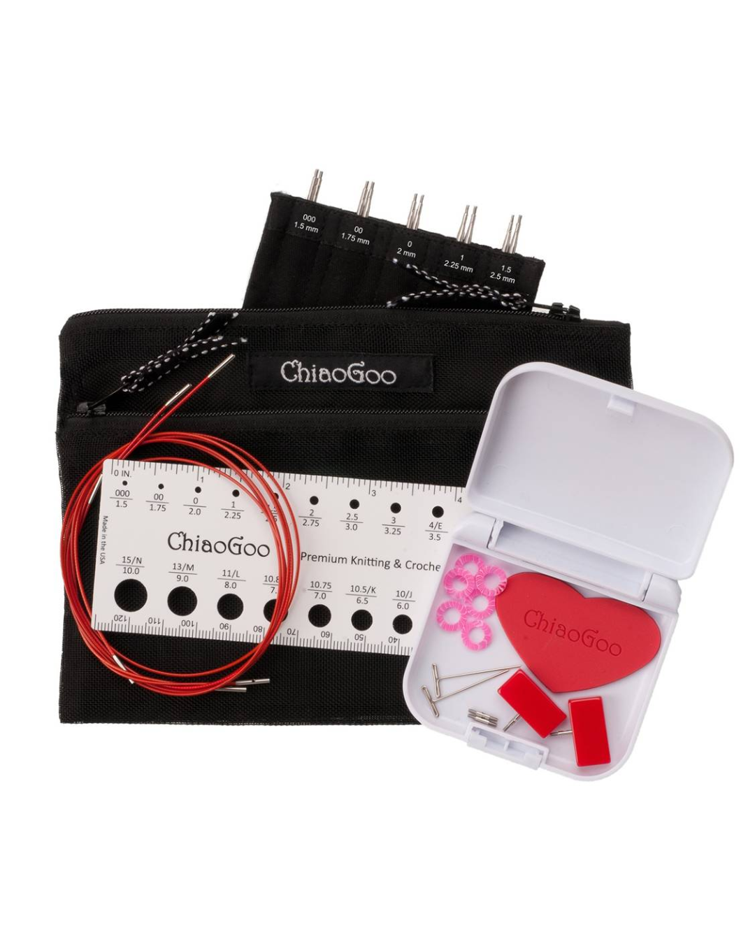ChiaoGoo Twist Red Lace Stainless Steel Interchangeable Knitting Needle Sets