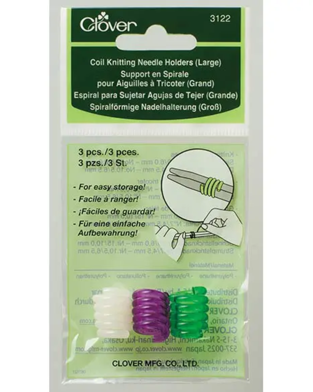 Clover Coil Knitting Needle Holders 3123/3122