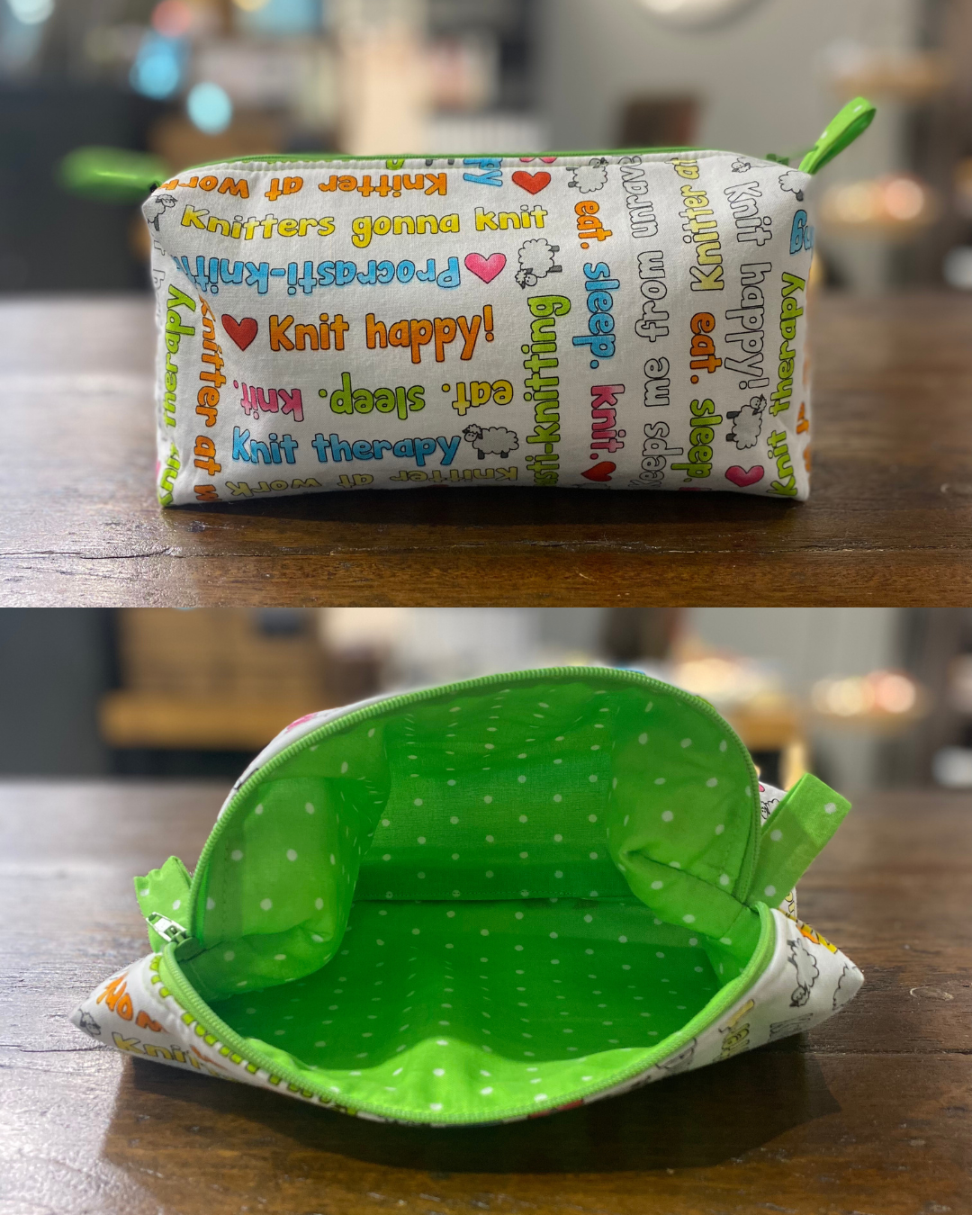 Hand Sewn Fabric Zipper Project Bags