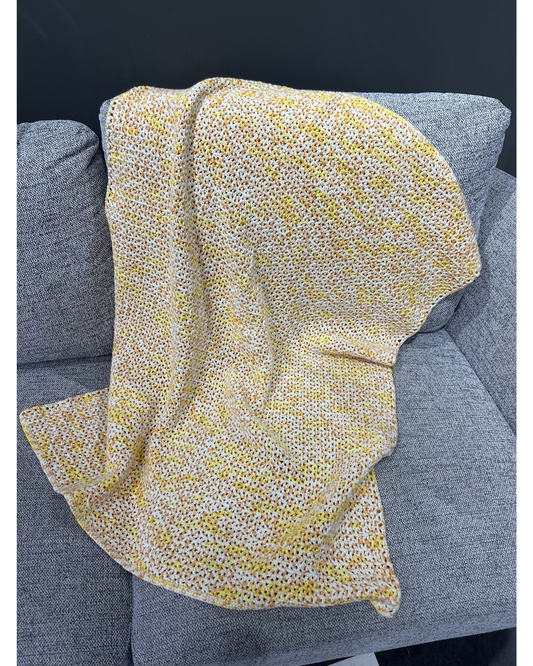 V Stitch Crochet Cotton Blanket